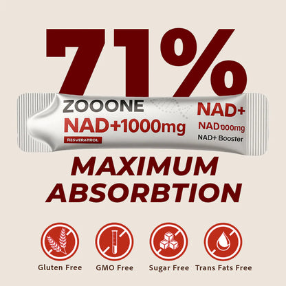 Bebida con sabor a frutos rojos ZOOONE NR1000-NAD+ para combatir el envejecimiento cutáneo, aumentar la energía y la concentración