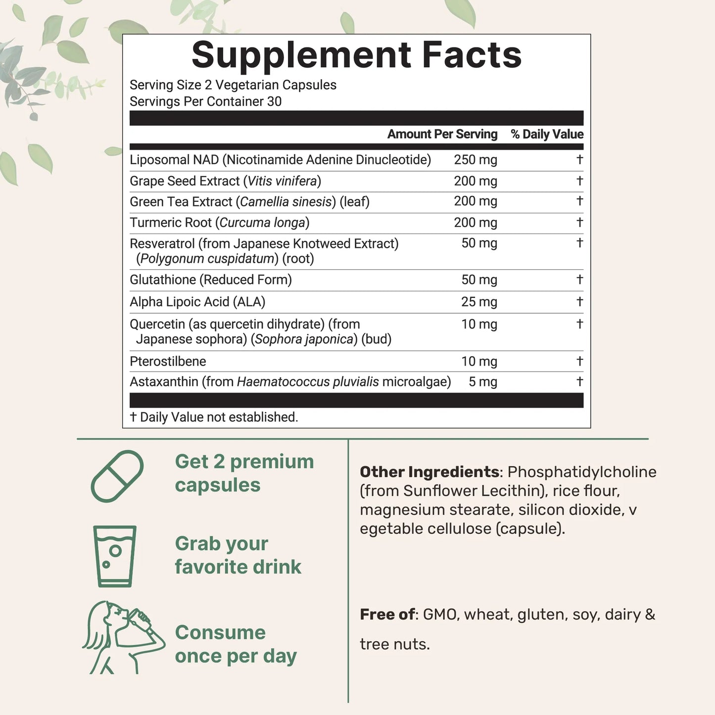 Liposomal NAD+ -  Ultimate 1000mg, 60 Veggie Capsules